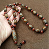 Agate rosary with round beads, necklace