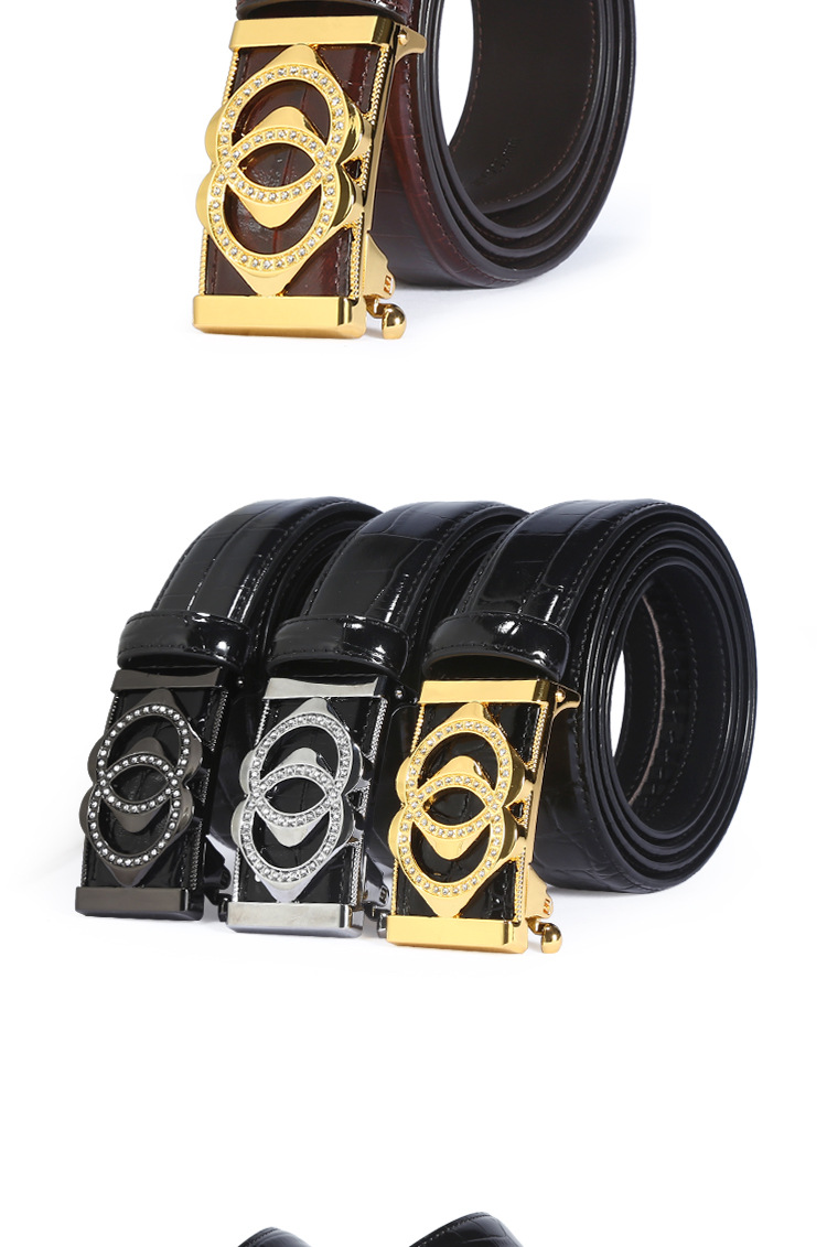 Men's Genuine Leather Belt Crocodile Pattern Designer Style Accessory_voghion.com