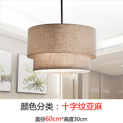 American Style Country Retro Modern Simple Nordic Creative Double Linen Fabric Living Room Dining Room Bedroom Study Chandelier