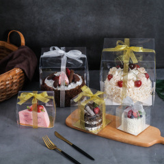 Four-inch five-inch transparent pastry box cut into triangles 2-inch 3-inch transparent mousse box French small pastry packaging box