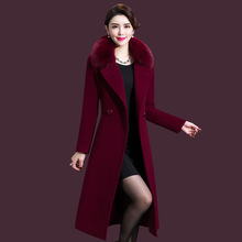 2022新款女羊絨大衣秋冬季時尚修身顯瘦西裝領毛呢外套華哥弟情