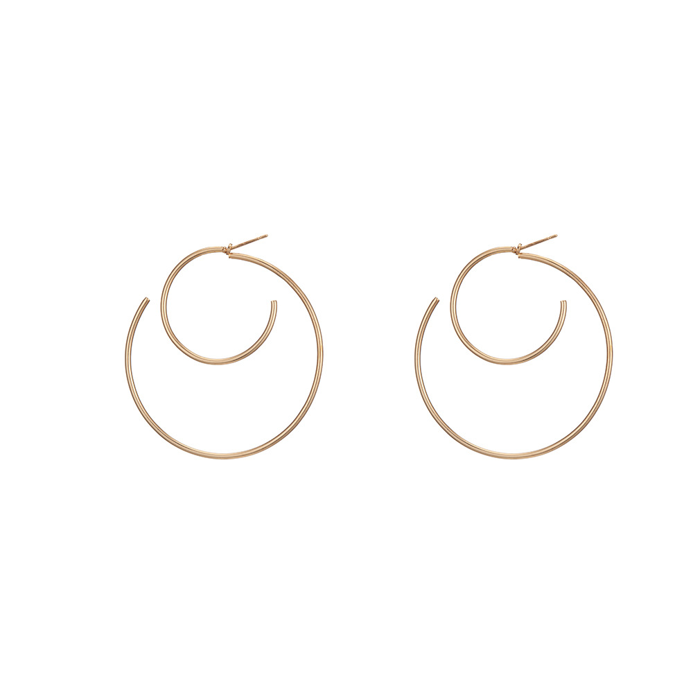 New Simple Metal Geometric Circle Spiral Big Earrings Wholesale display picture 3