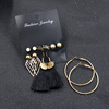 Earrings with tassels, set, European style, 6 pair