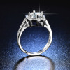 Fashionable wedding ring, zirconium, ring with stone, one carat diamond, diamond encrusted