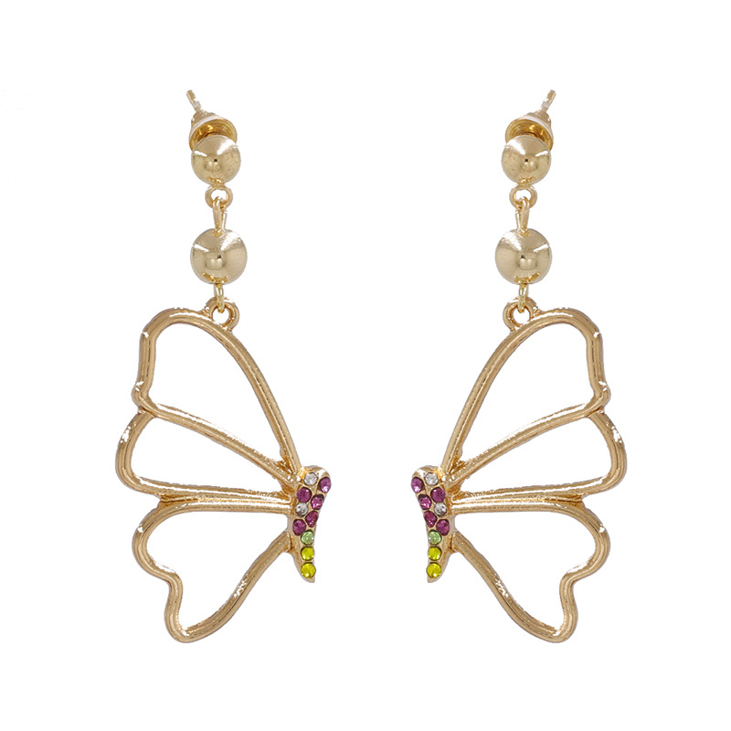 Butterfly Crystal Earrings New Fashion Cute Earrings Wholesale display picture 8