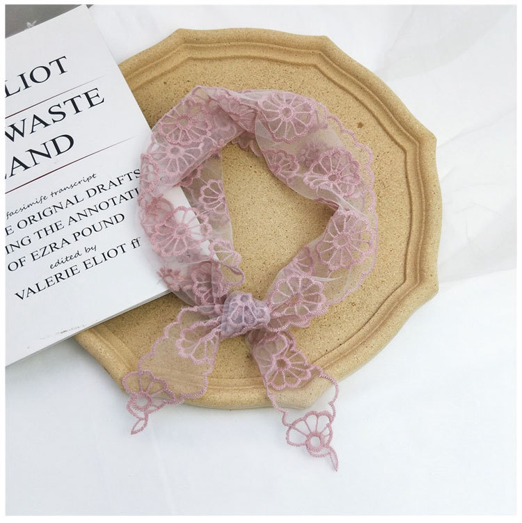 Lace Triangle Scarf Spring And Summer Korean Fashion Scarf Small Silk Scarf Headband Bag Decoration Wholesale Cheap Rs-flyfishing Products display picture 18
