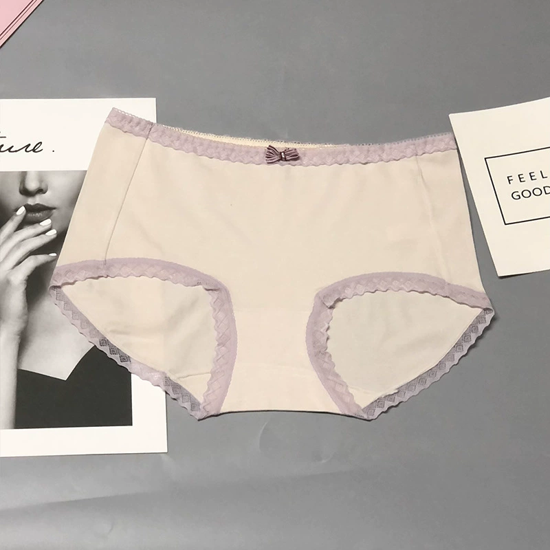 Lace pants with bow, mid rise