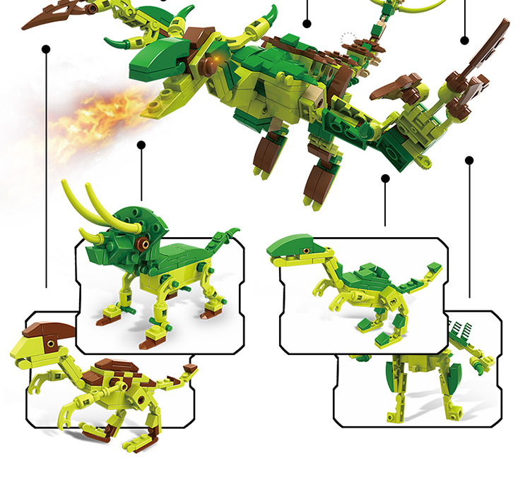 COGO积高侏罗纪恐龙八合一变形儿童益智拼装积木玩具兼容乐高详情18