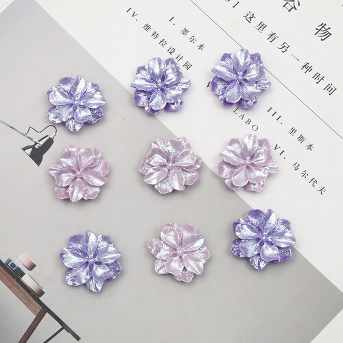 Resin small wrinkled chrysanthemum flower hair ring earring material diy handmade rubber band earrings hairpin hair accessories