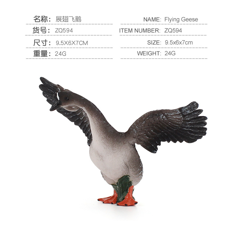 Exportación transfronteriza nuevos niños simulación granja aves modelo animal pollo pato ganso arena bandeja combinación 11 piezas conjunto adornos