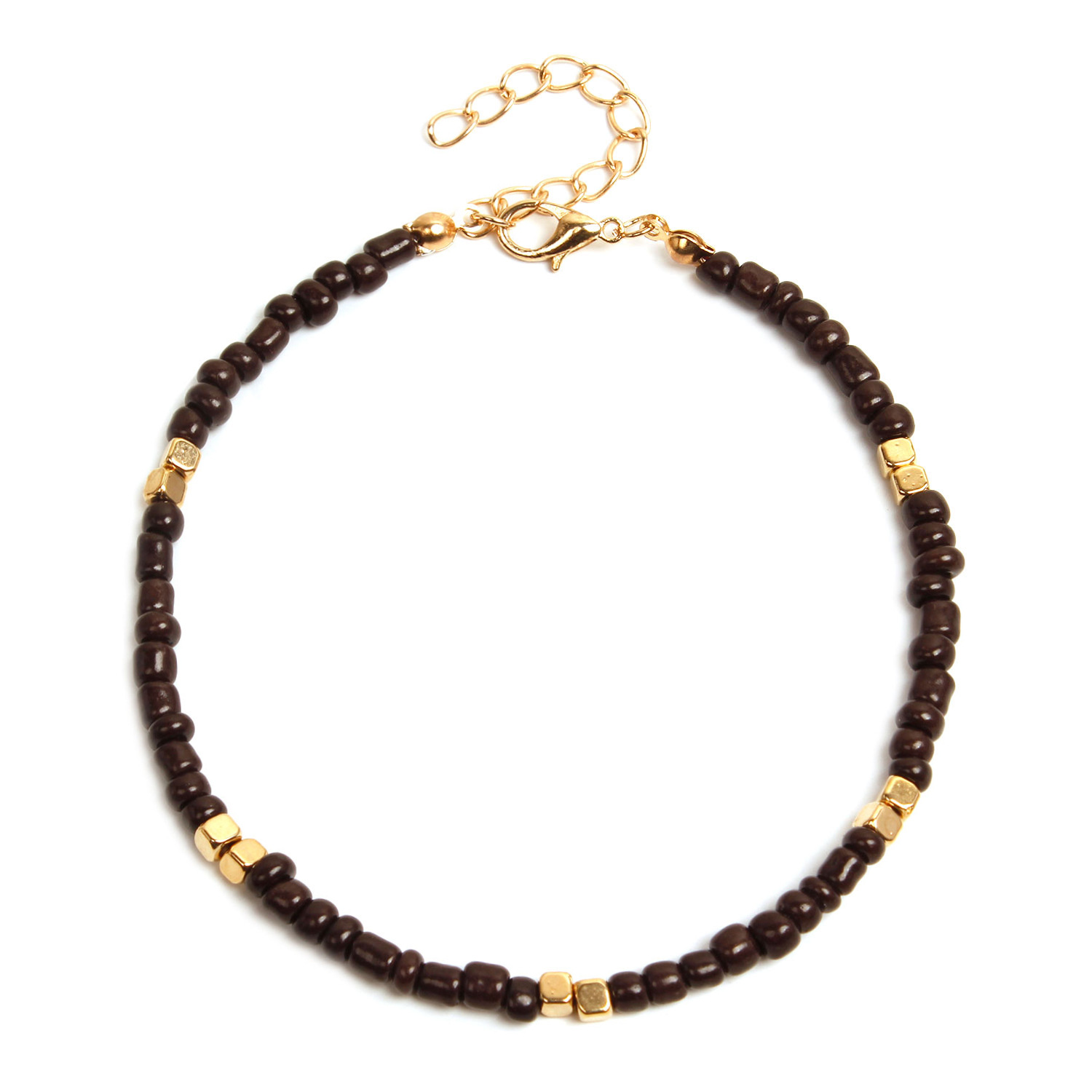 Women'S Gender Wholesale Jewelry Vacation Color Block Bead Anklet