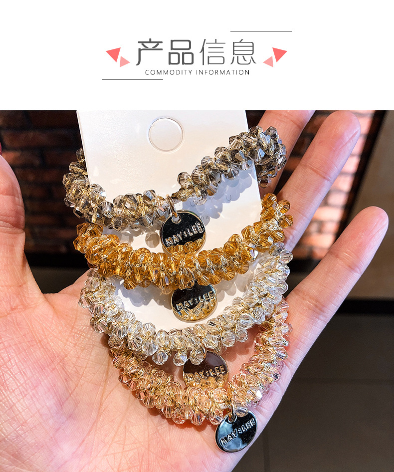 New Fashion Crystal Metal Pendant Cheap Scrunchies Wholesale display picture 12