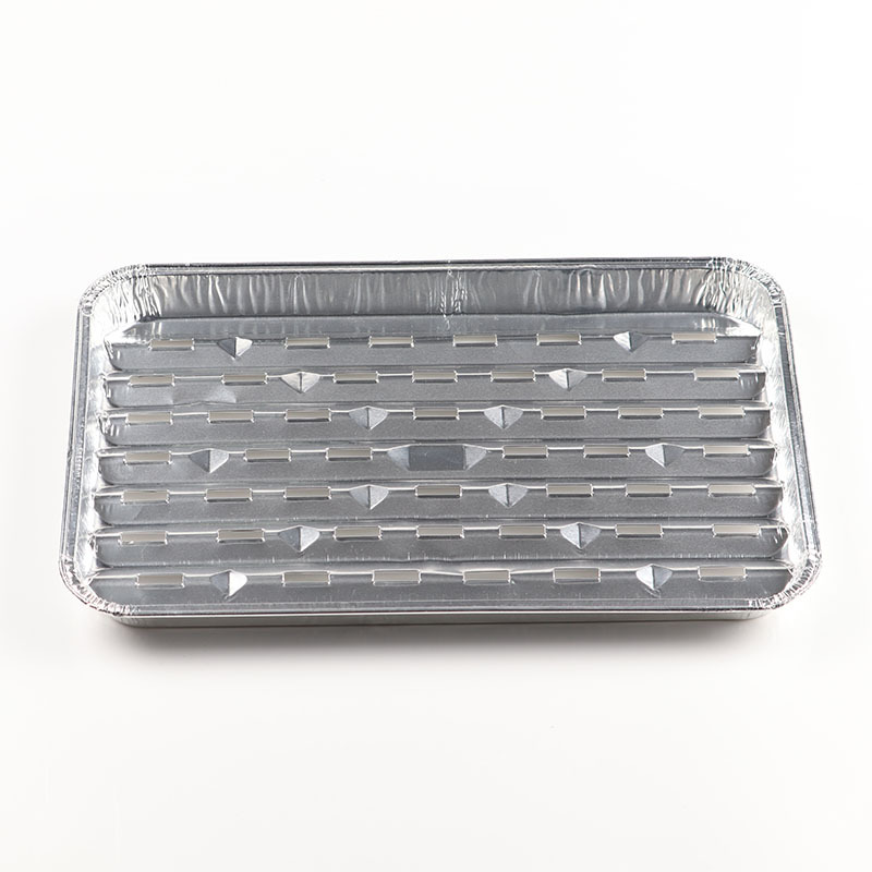 Fábrica directa papel de aluminio hueco para hornear caja de barbacoa caja rectangular estaño cartón para hornear pan horno caja