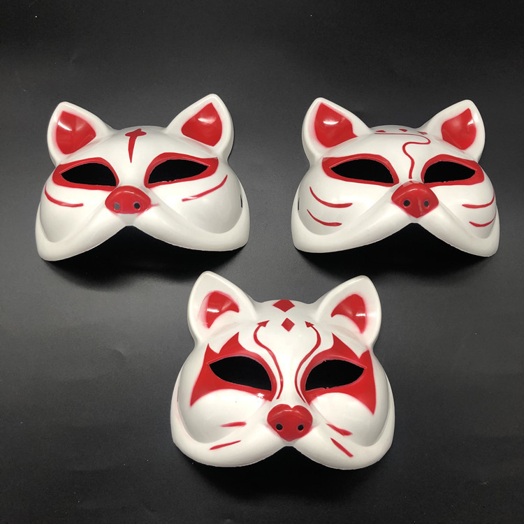 日式和风半脸猫面具  厂家直销日本爆款 卡通动漫COSPLAY舞会面具