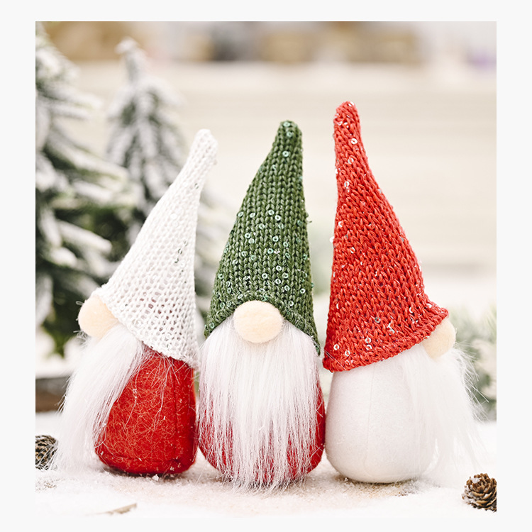 Sequined Hat Doll Christmas Decoration
