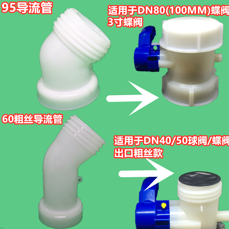 Ton barril accesorios IBC Ton barril conector químico barril accesorios Ton barril desviación tubo descarga conector Ton barril conector de plástico