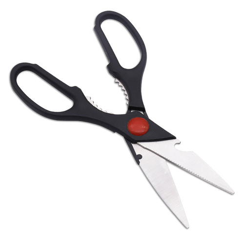 Manufacturer wholesale stainless steel 9140 kitchen scissors, walnut clipping bottle cap scissors, kitchen multi-purpose scissors