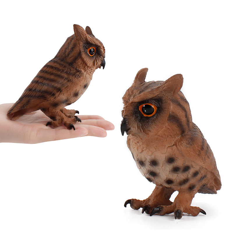 Transfronterizo nuevo juguete modelo de pájaro de simulación para niños búho carpintero talla cognitiva decoración juguete