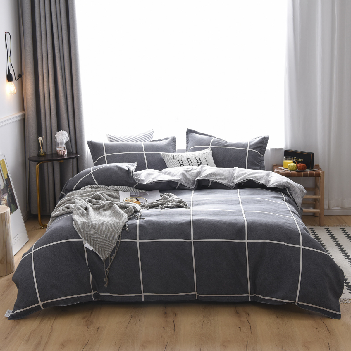 廠家直銷簡約加厚純棉床上用品四件套全棉學生宿舍三件套被套代發