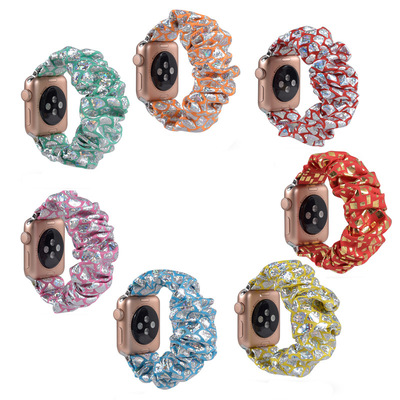 适用于苹果iwatch发圈表带欧美时尚印花布料2020新款苹果手表表带|ms