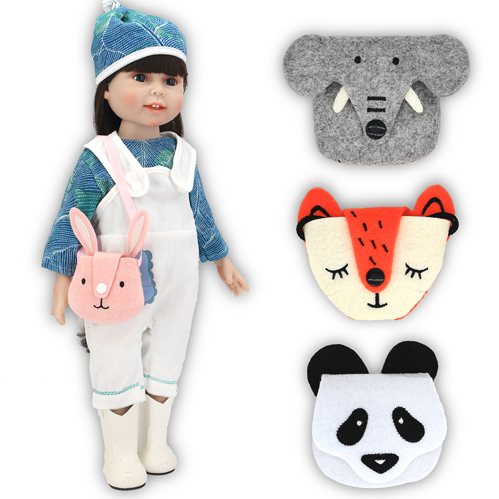 跨境18寸美国女孩娃娃配件动物小包单肩包耳机收纳包夏芙