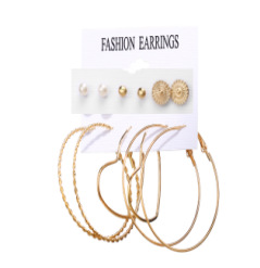 Hot Sale Earrings Set  Pairing Creative Simple Love Circle Earrings Wholesale Nihaojewelry display picture 3