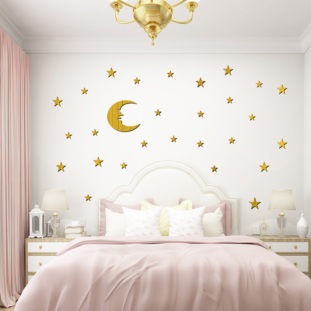 New Fashion Acrylic Mirror Star Moon Sticker display picture 11