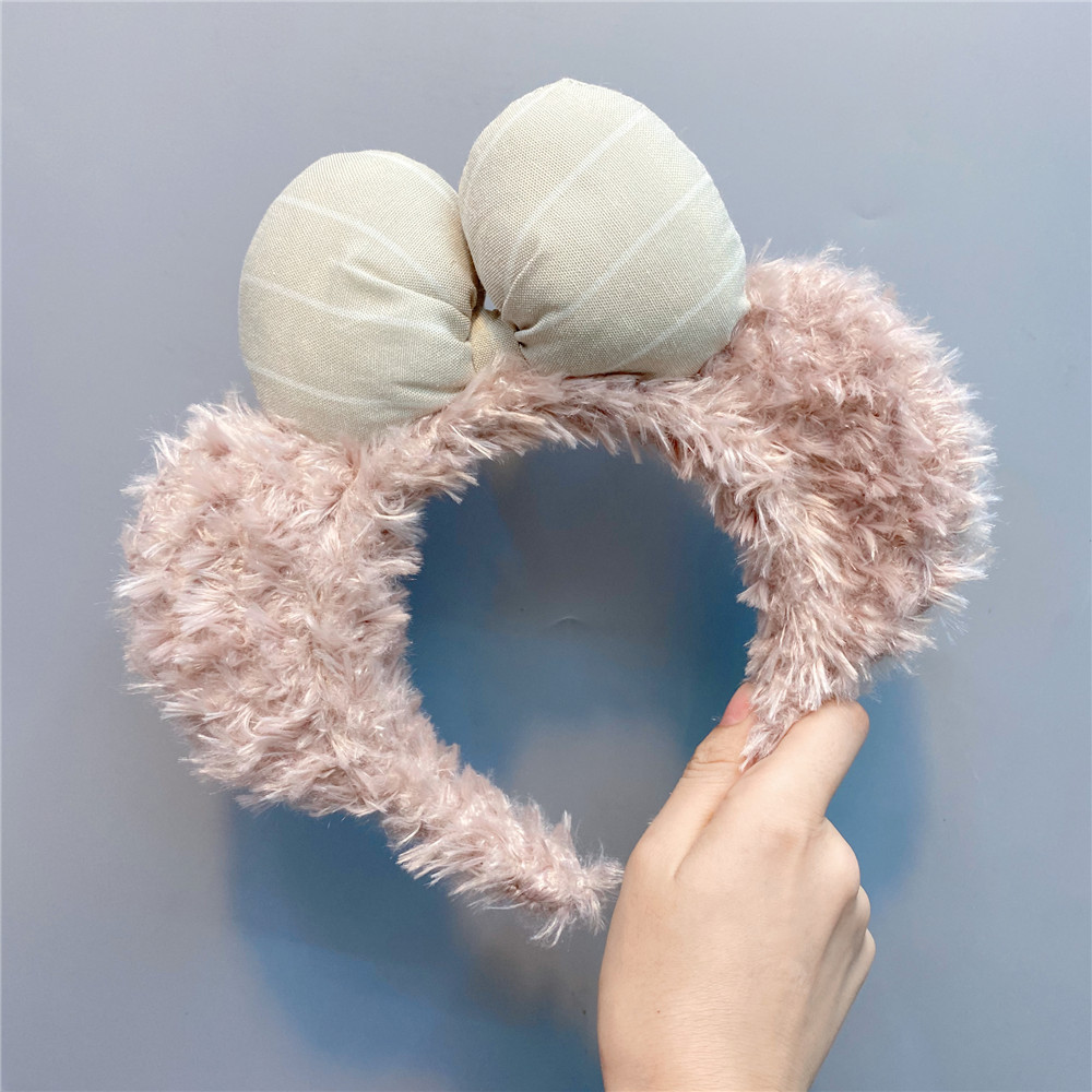 Cute  Big Ear Bow Hair Band Plush Cartoon Headband display picture 8