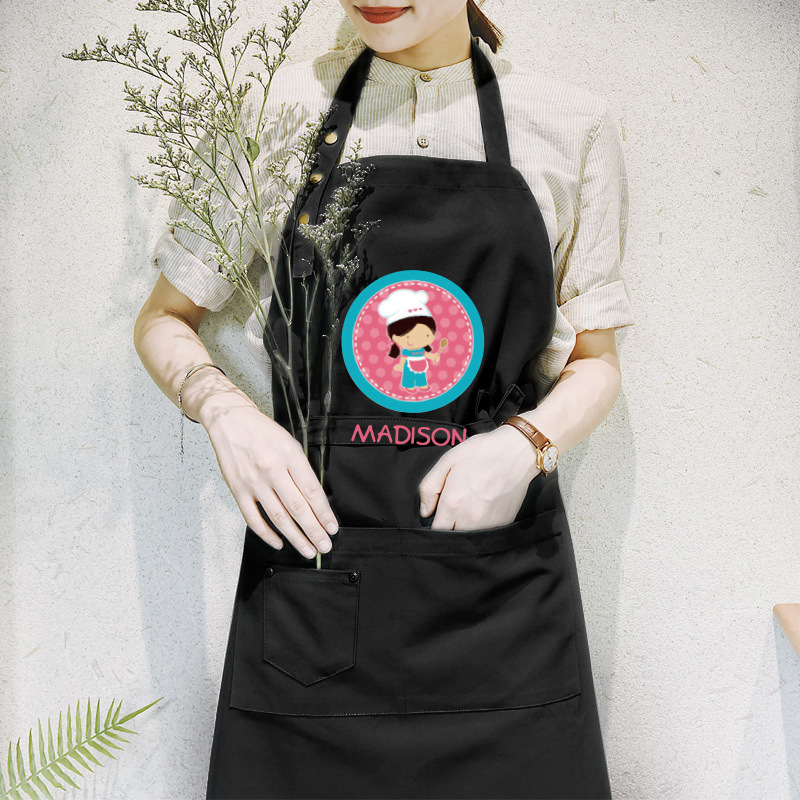 Delantal se puede imprimir logo impresión hogar cocina hombres y mujeres moda para hornear leche té trabajo cintura micro impermeable