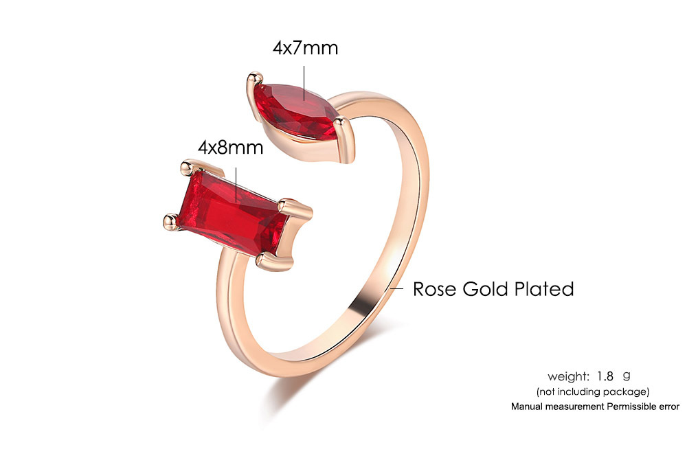 Simple Style Geometric Copper Inlay Zircon Rings 1 Piece