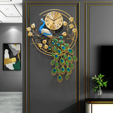 恋妆孔雀钟表挂钟挂表客厅家用创意时尚静音现代装饰个性时钟凤凰