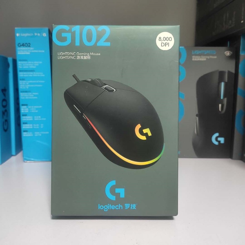 Logitech G102 Lightsync罗技2代白色 有线游戏鼠标 发光电竞电脑