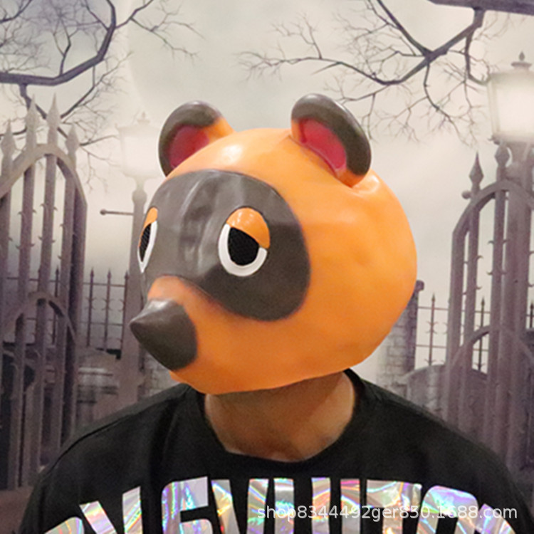 Animal bosque máscara Tom Nook mapache máscara sombrero Halloween Cosplay anime juego periférico