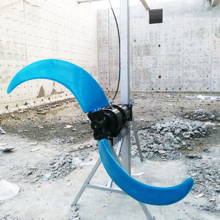 潜水推流器现场安装图 低速推流搅拌机安装图 凯普德