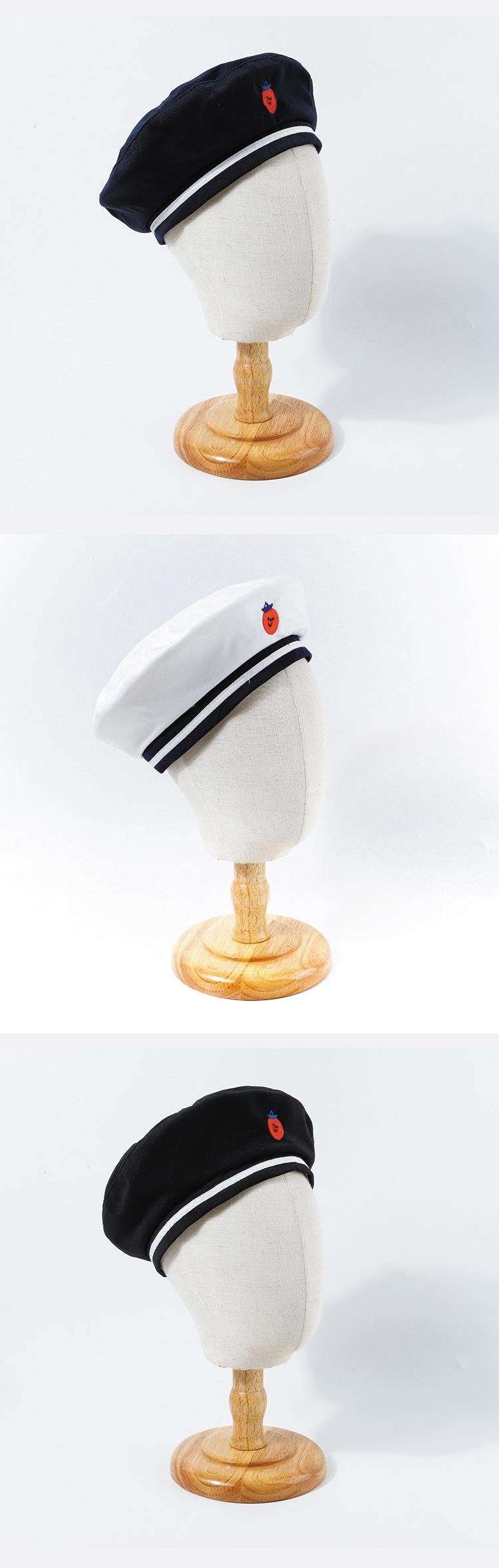 Hot Selling Fashion Embroidered Beret Navy Wild Sun Octagonal Hat Wholesale display picture 8