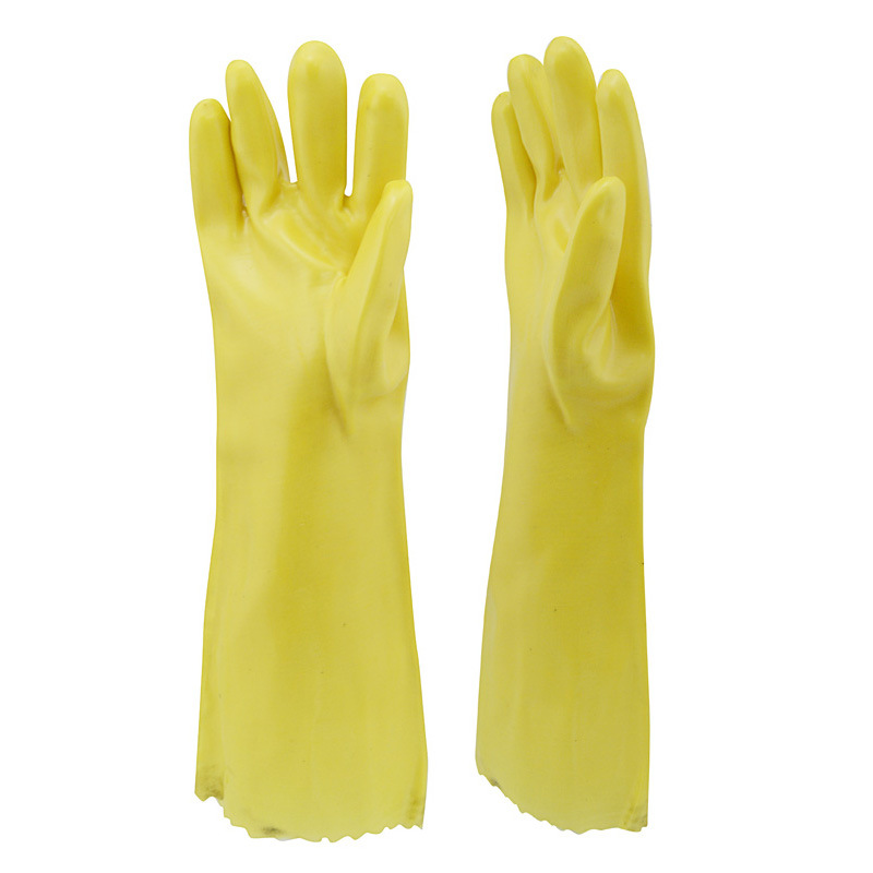 厂家直销 春意45cm浸塑手套 浸胶手套 老产品工业特耐酸碱手套