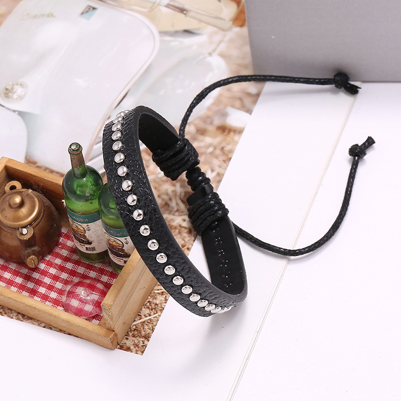 hot selling jewelry simple woven leather bracelet punk PU bracelet jewelry wholesale nihaojewelry