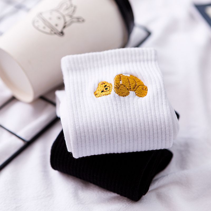 Unisex Casual Bear Cotton Crew Socks A Pair display picture 3