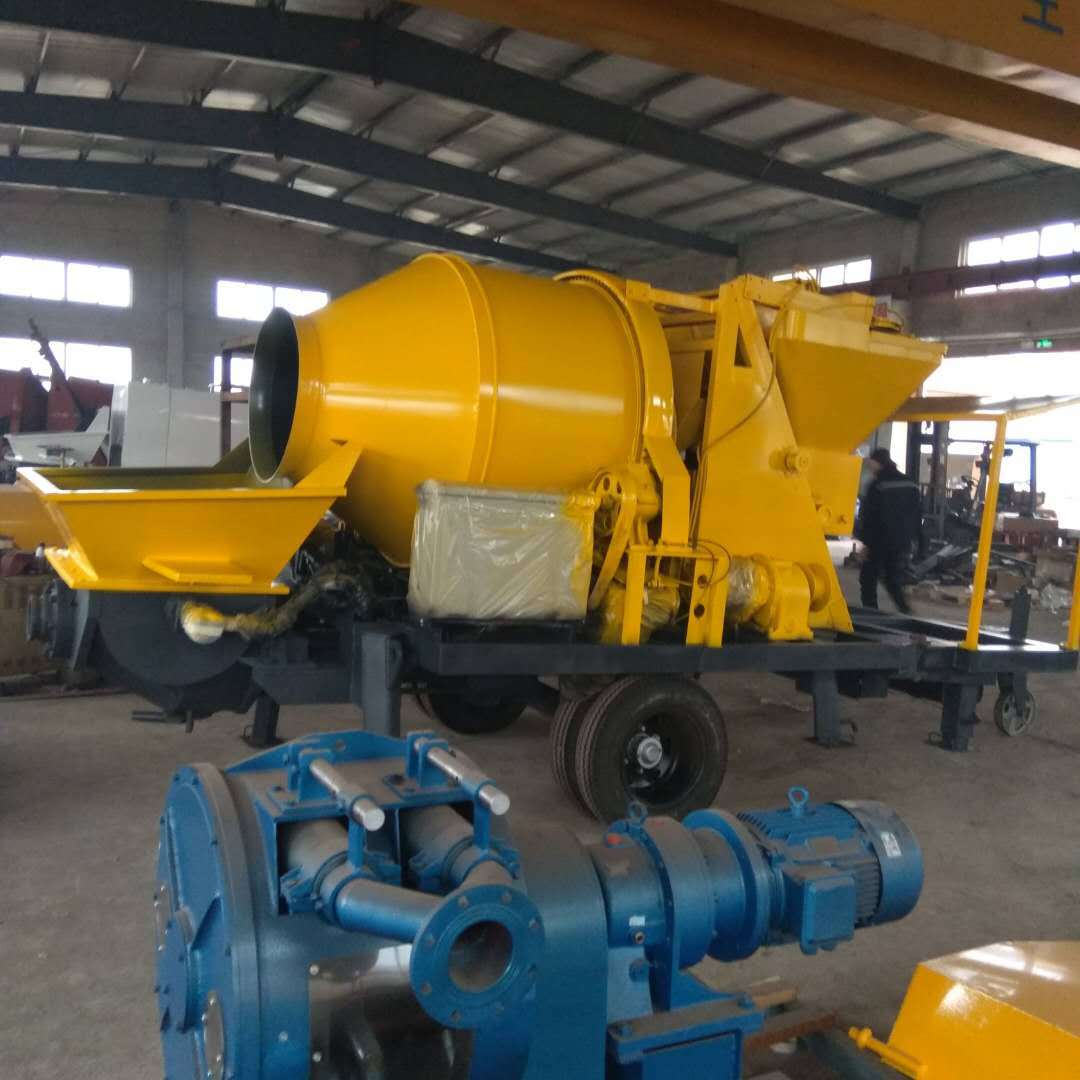 柴油一体机地泵混凝土 柴油机搅拌带泵 搅拌带混凝土输送泵