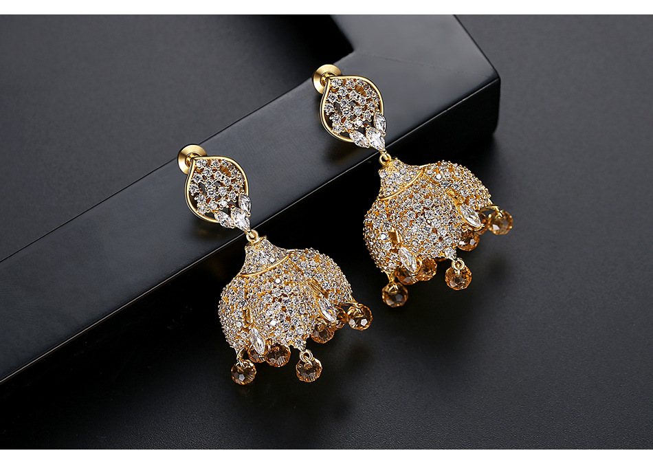 Jinse Luo Ohrringe Europäische Und Amerikanische Grenz Überschreitende Neue Kreative Quasten Perlen Anhänger Glocken Ohrringe Ethnische Ohrringe display picture 5