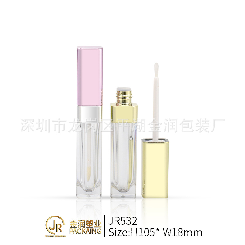 厂家直销方形金色唇釉管包材DIY唇彩管现货供应支持定制