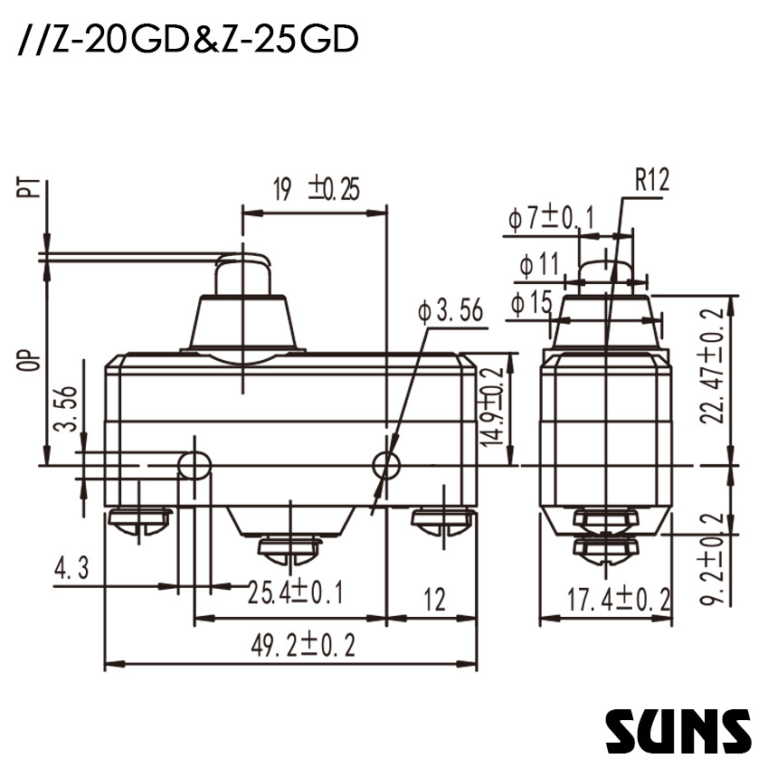 SUNSʵ΢ Z-20GD/Z-25GDߴͼ ΢ 춯