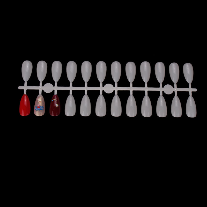 Manicura nueva pieza de uñas de almendra japonesa en forma de gota puntiaguda práctica pieza de uñas tarjeta de color modelo de molde de uñas pieza de uñas 5 piezas