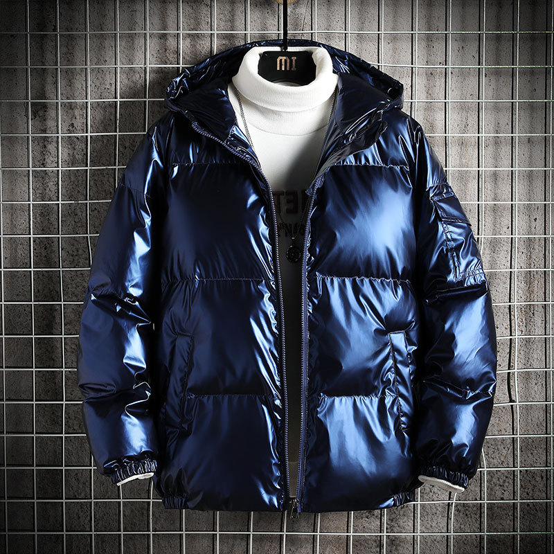 Herenkleding Winter Nieuwe Stijl Reflecterende Glanzende Katoenen Jas Heren Dikke Warme Jas Katoenen Jas Capuchon Katoenen Jas Heren_voghion.com
