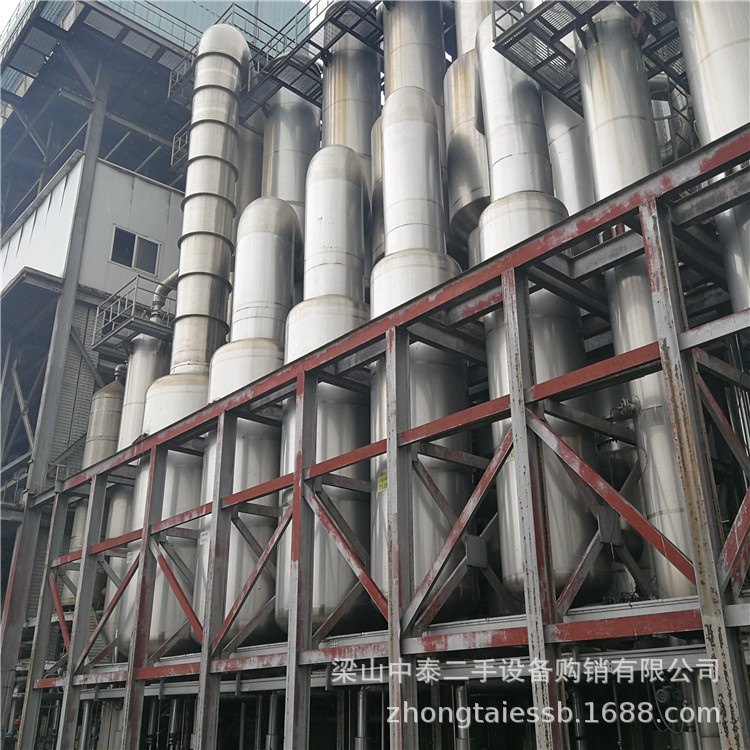 出售二手五效40吨浆膜蒸发器 二手60吨四效降膜蒸发器