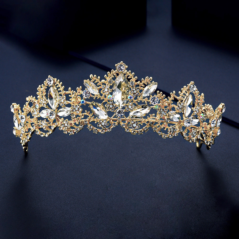 105g Weight Crown Hair Accessories Type Crystal Inlay Material 1 Piece Quantity Daily, Party Occasion Alloy Material Crown Pattern Women's Gender Hollow Out, Inlay Design Shiny, IG Style Style Women's IG Style Shiny Crown Alloy Hollow Out Inlay Crystal Crown 8