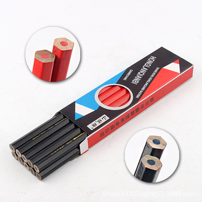 Ciudad de montaña octogonal negro núcleo carpintería pluma Rojo Azul cabeza plana varilla cuadrada gruesa núcleo ingeniería marcado pluma carpintería rotulador