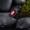 Retro square ruby ring stainless steel, ebay