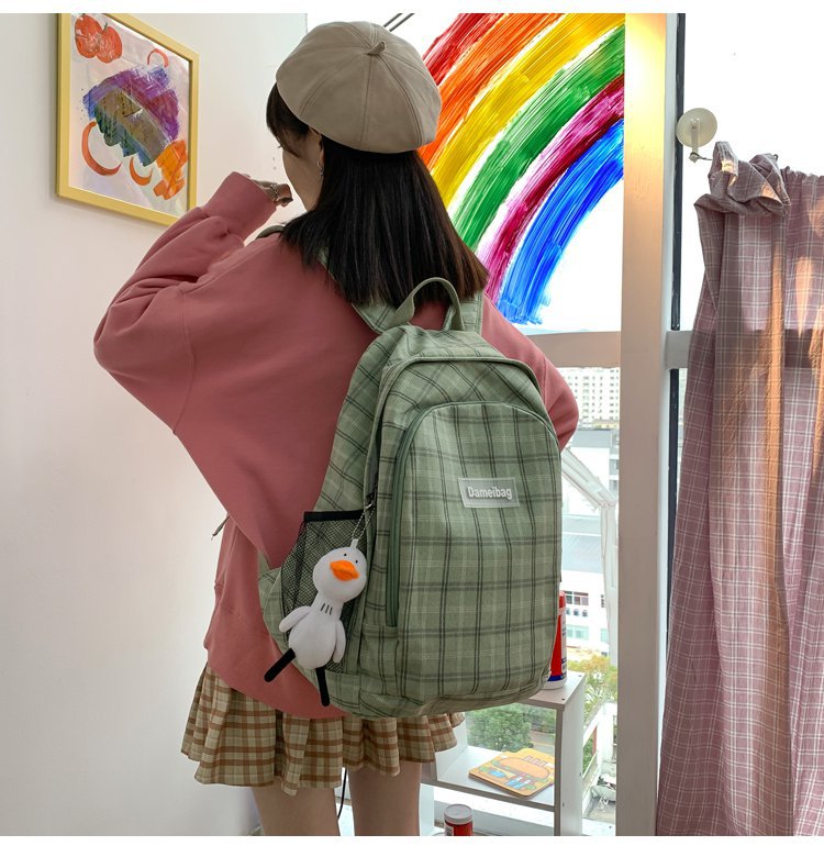 Simple Plaid Backpack display picture 7