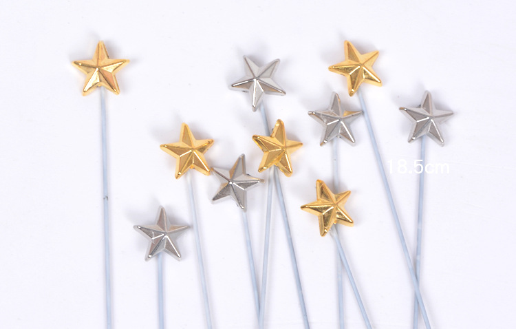 节日用品批发网红创意铂金小星星蛋糕装饰插牌百搭生日蛋糕装饰插牌 5个装详情图5